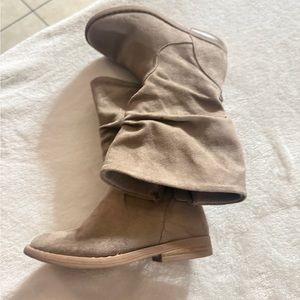 Callie Lives Tan Slouchy Mid-Calf Boots
